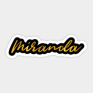 Miranda Name Hand Lettering in Faux Gold Letters Sticker